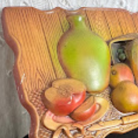 🎉Vtg Miller Studio Chalkware 1967 Fruit Basket Jug Wall Hanging Plaque H.P. - Picture 6 of 7